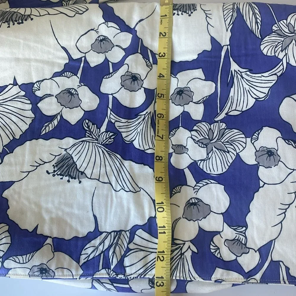 Handmade Floral Purple & White Cotton Sz L Messenger Bag School Shopping Cottage